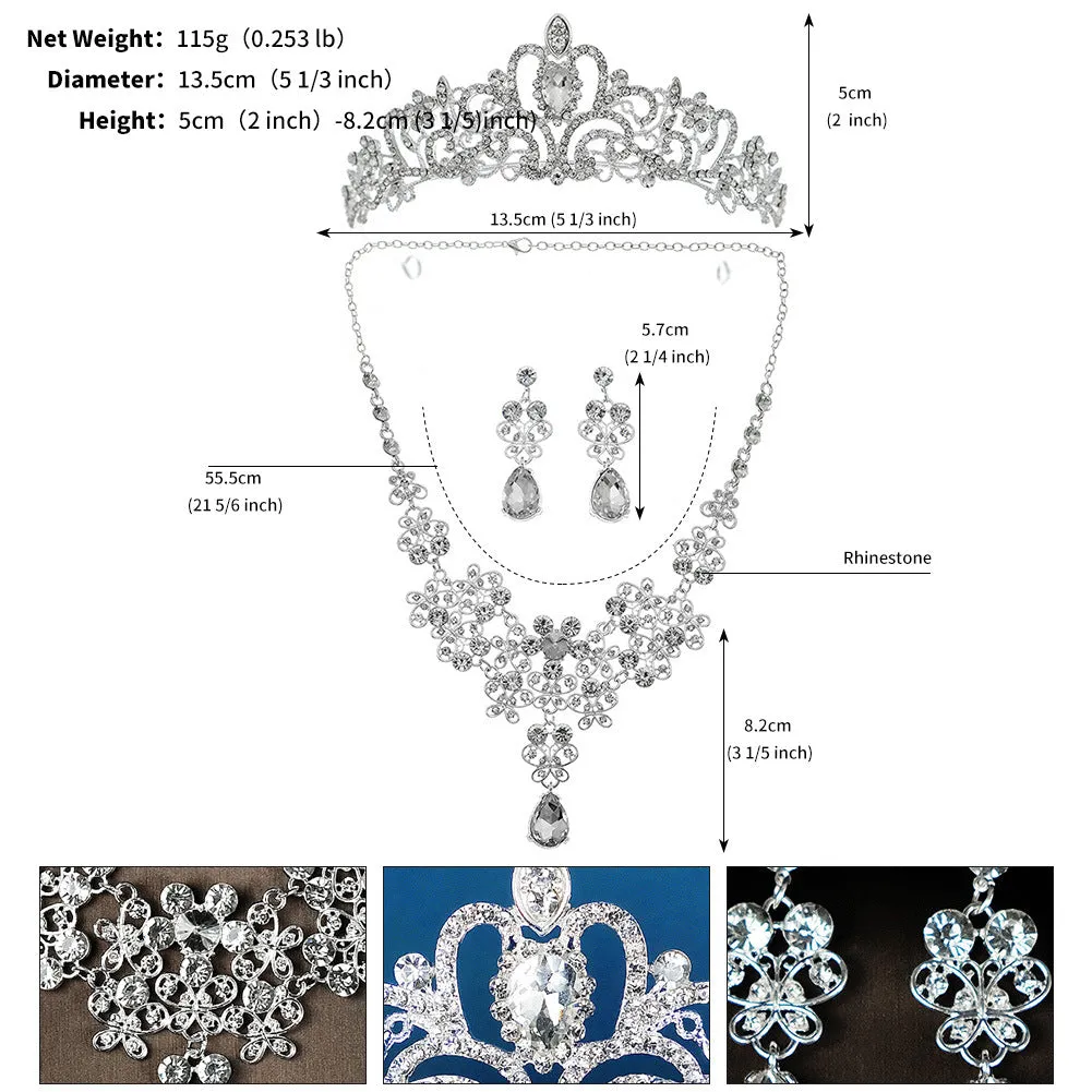 Crown Jewelry Set Women Necklace Earrings Set New Style Jewelry Bridal Wedding Jewelry Set