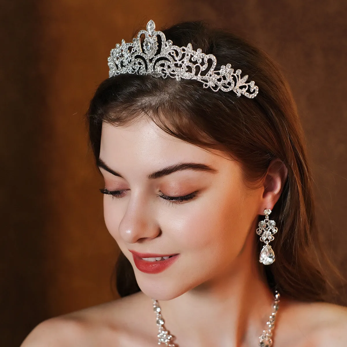 Crown Jewelry Set Women Necklace Earrings Set New Style Jewelry Bridal Wedding Jewelry Set