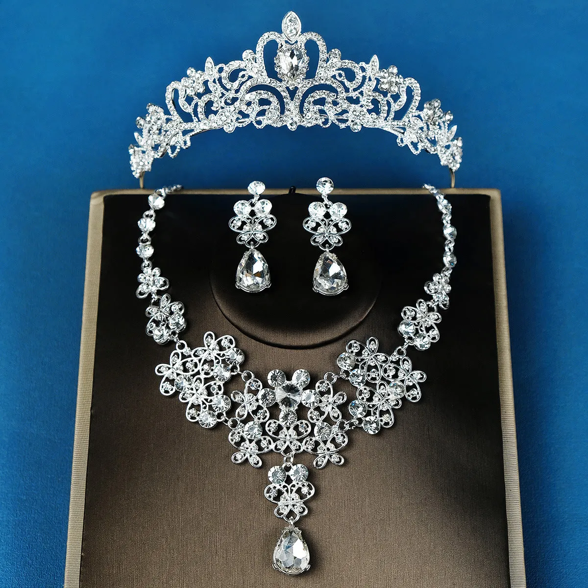 Crown Jewelry Set Women Necklace Earrings Set New Style Jewelry Bridal Wedding Jewelry Set