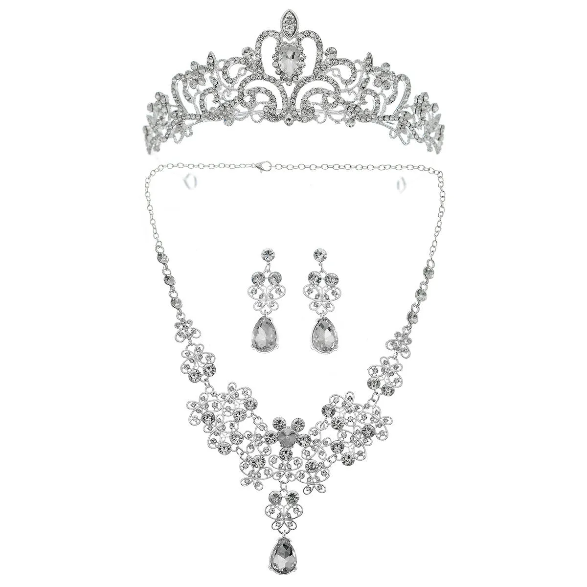 Crown Jewelry Set Women Necklace Earrings Set New Style Jewelry Bridal Wedding Jewelry Set