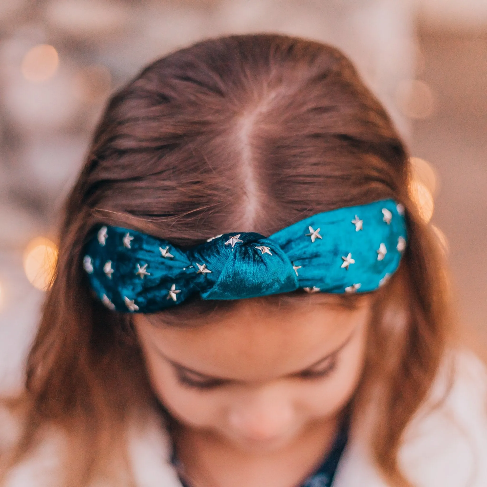 Crushed Velvet Knot Studded Star Headband