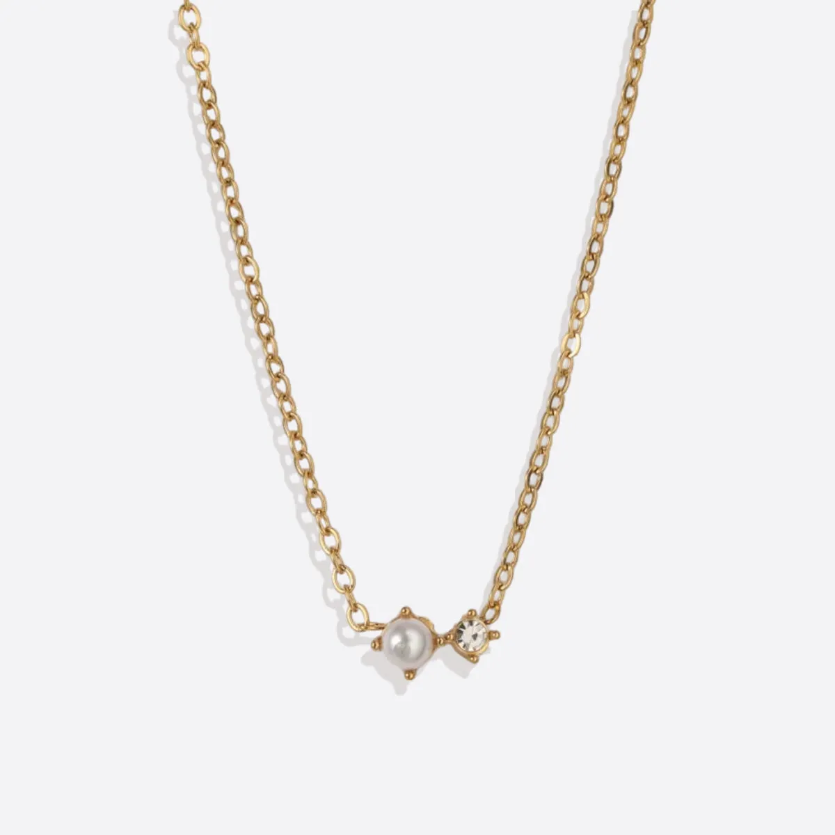 Dainty Birthstone Solitaire Necklace with Diamond Accent