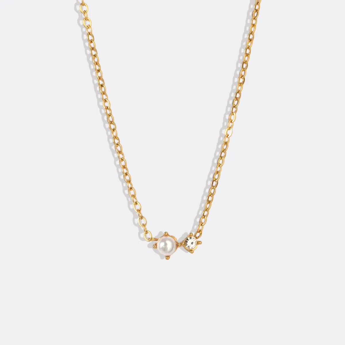 Dainty Birthstone Solitaire Necklace with Diamond Accent