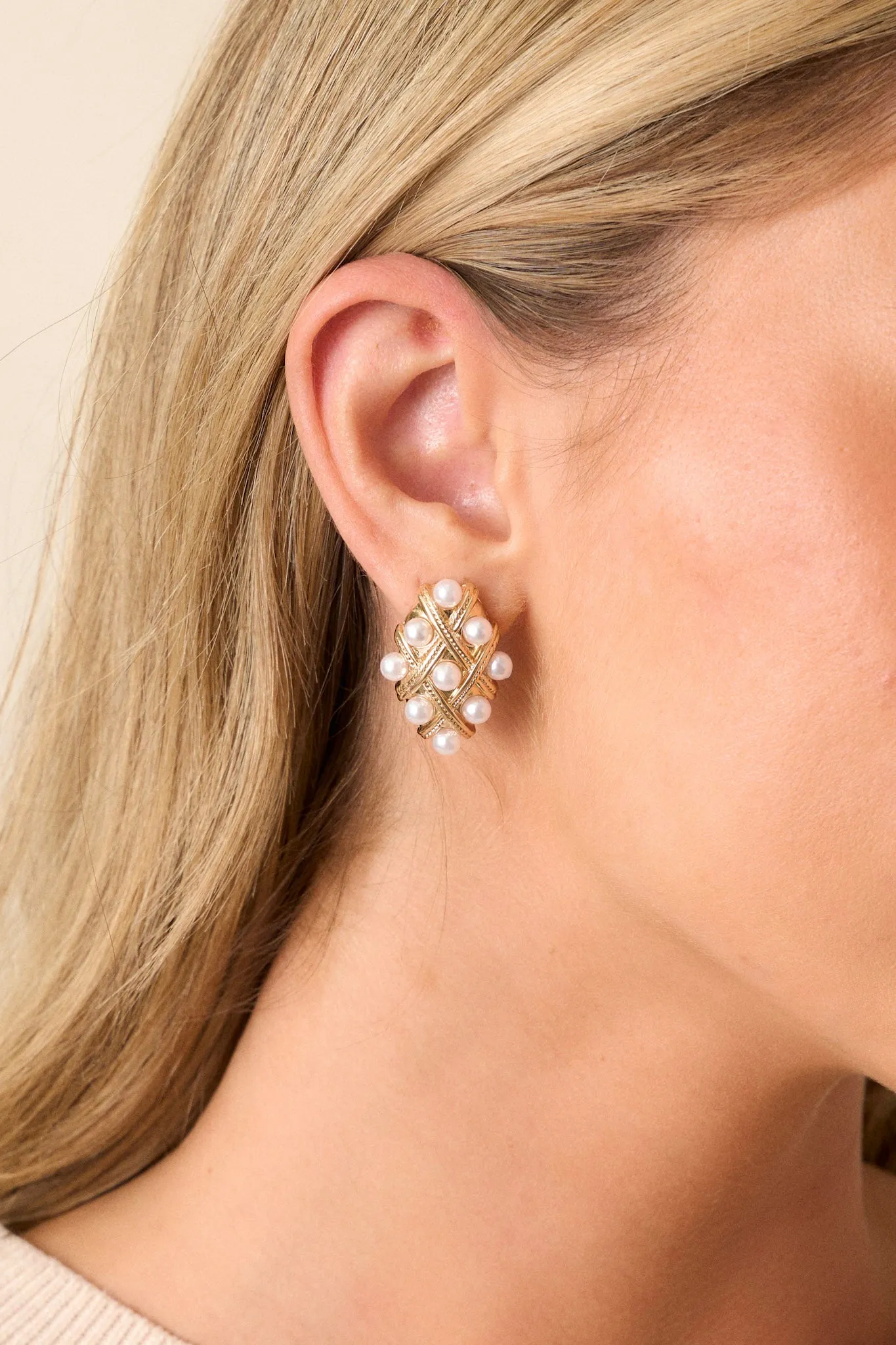 Daydream Believer Gold & Faux Pearl Earrings