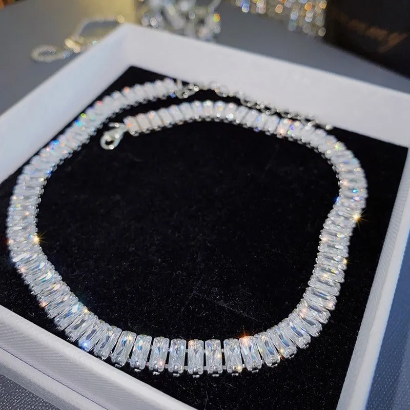 Dazzling Iced Out Zircon Embellished Choker Necklaces