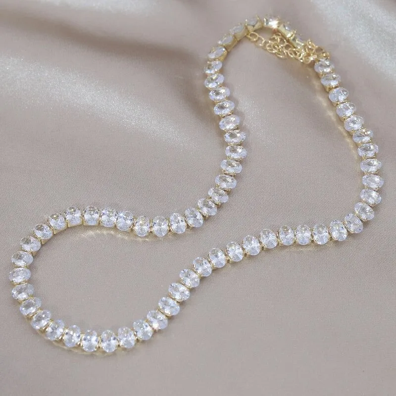 Dazzling Iced Out Zircon Embellished Choker Necklaces