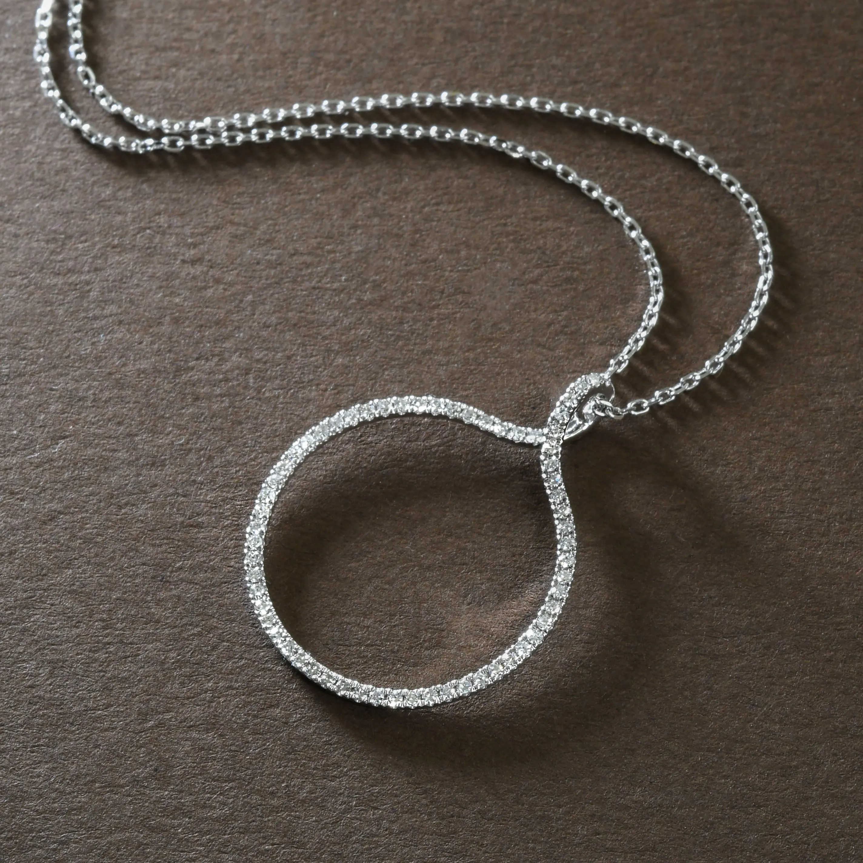 Delicate Diamond Circle Pendant