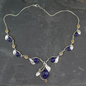 Dew Blossoms Lapis Lazuli Necklace