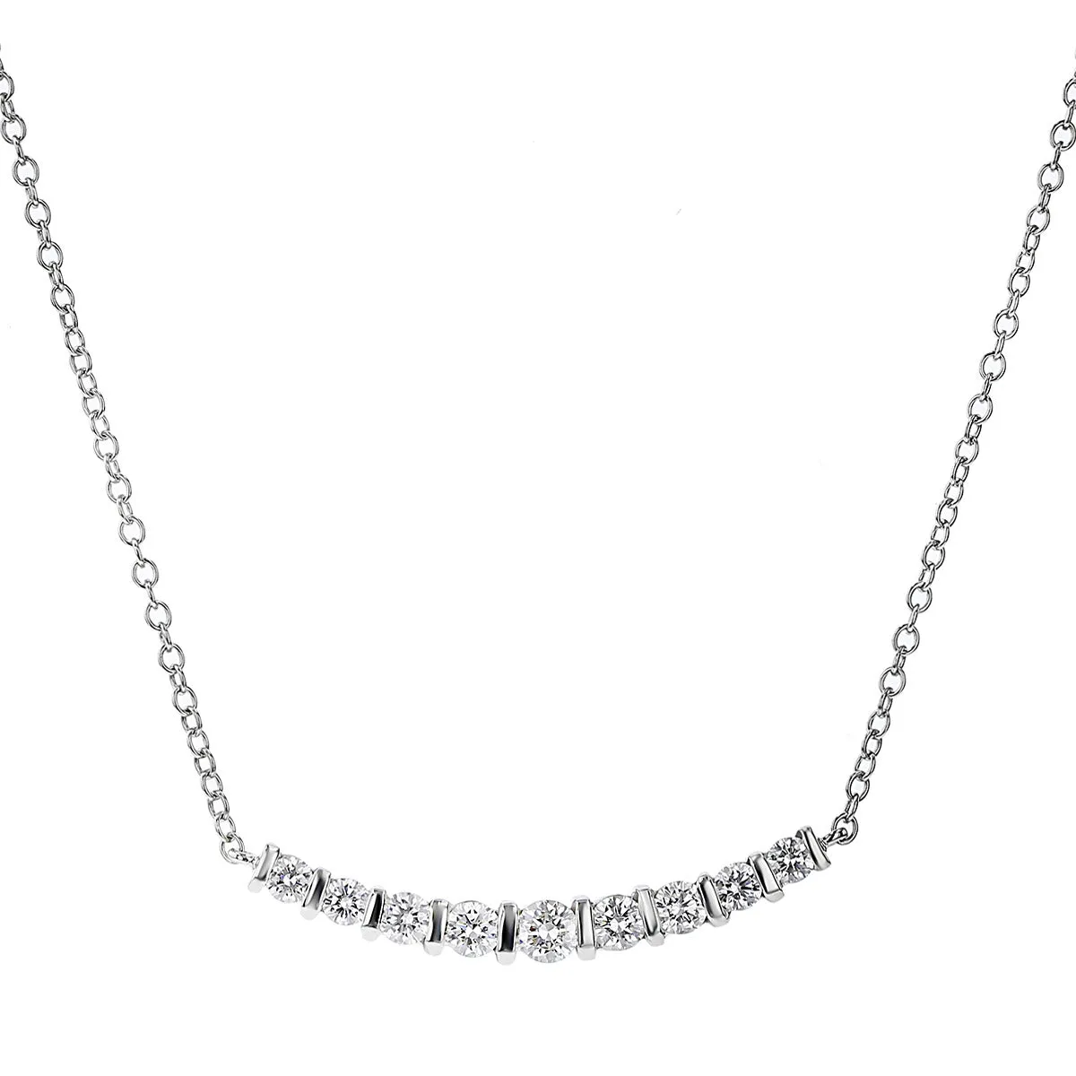 Diamond Bar Pendant Necklace