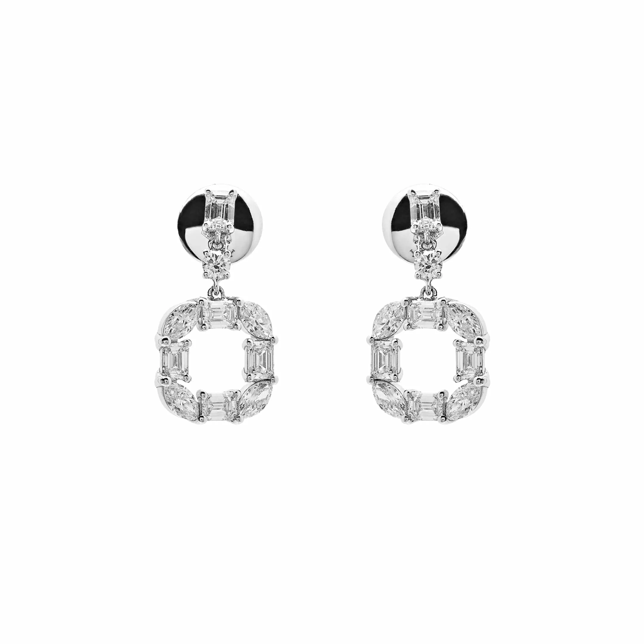 Diamond Square Cut-Out Earrings