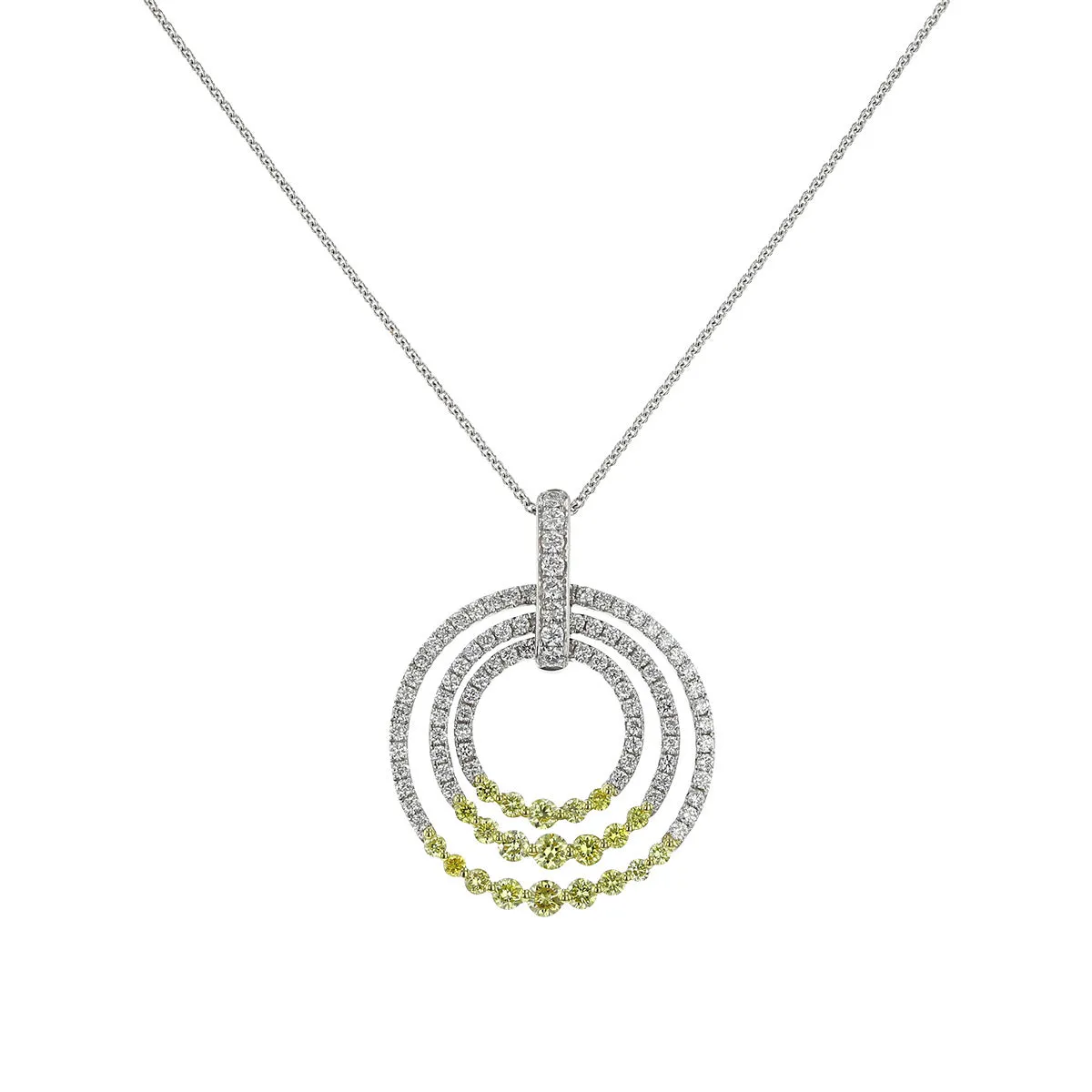 Diamond Sunset Circle Pendant Necklace