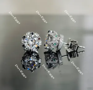 Doveggs round moissanite stud earrings for women