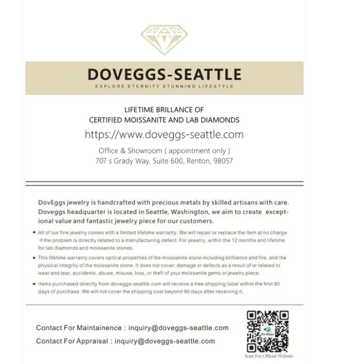 Doveggs round moissanite stud earrings for women