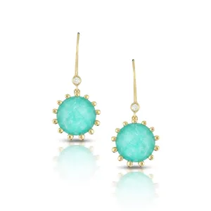 Doves Amazonite and Diamond Earrings