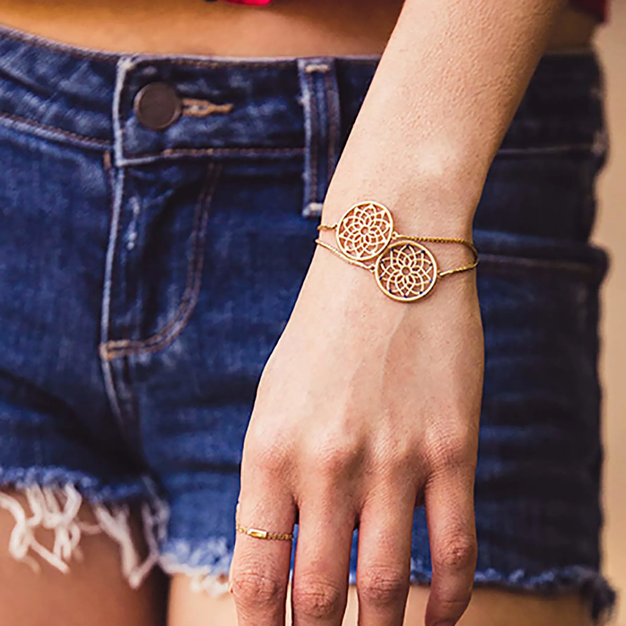 Dream Catcher Bracelet with Sapphires   Sunstone