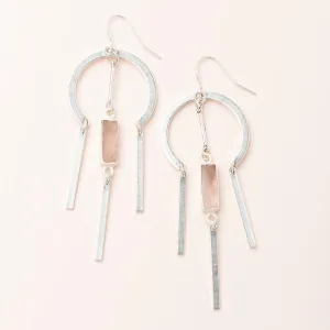 Dreamcatcher Earring Rose Quartz Silver