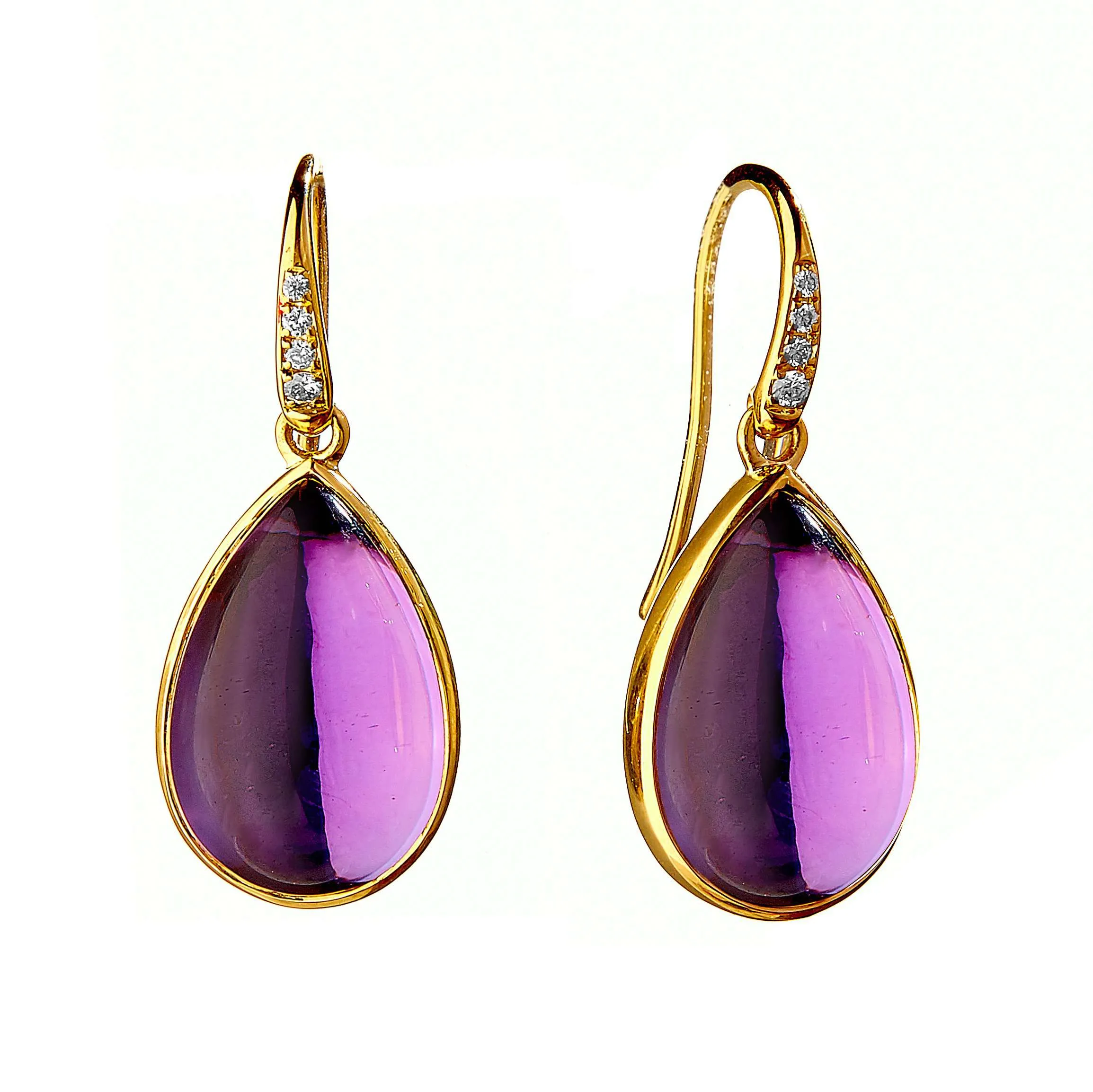 Drop Cabochon Earrings