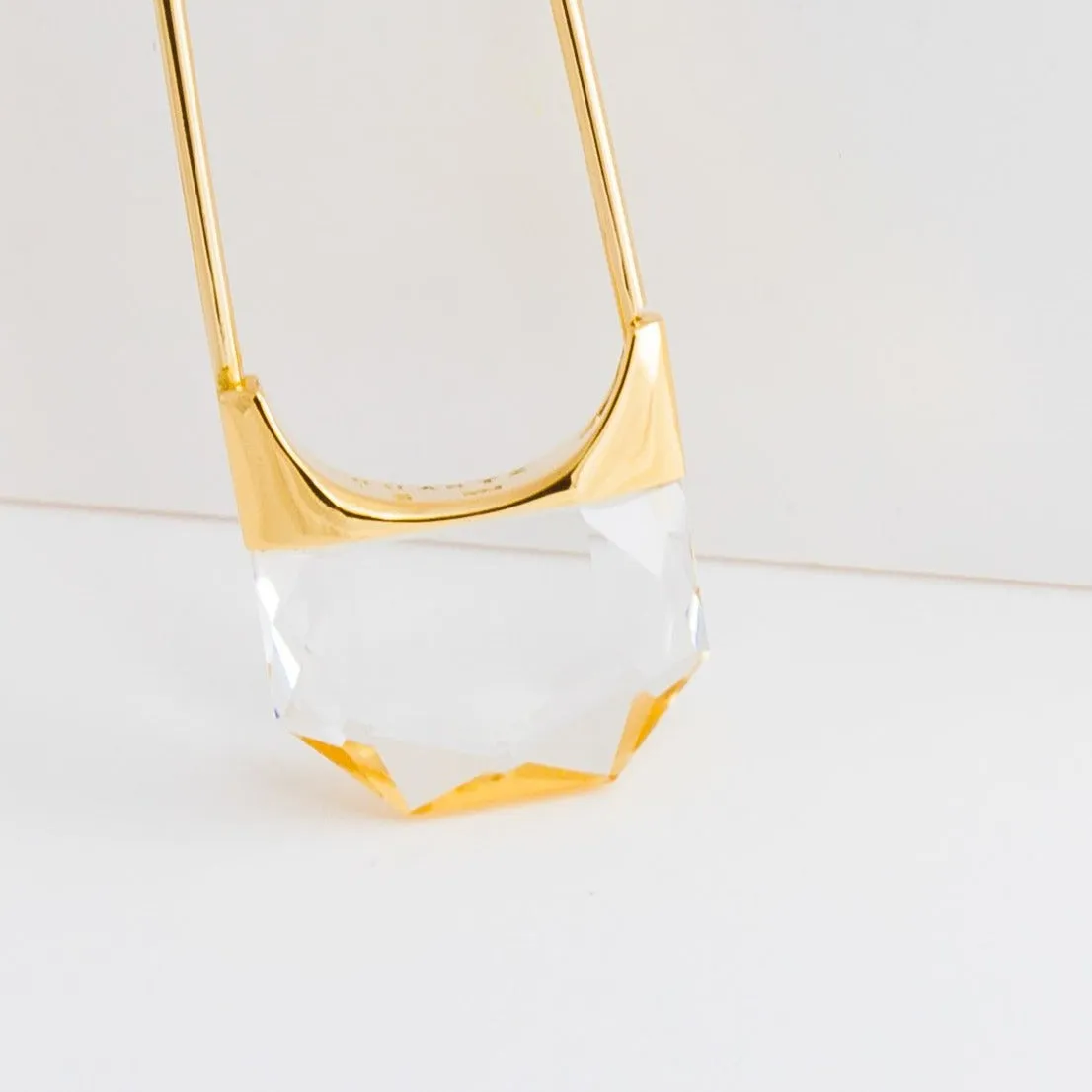 Drop hexagon quartz earring