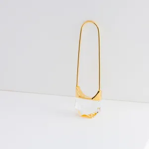 Drop hexagon quartz earring