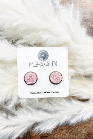 Druzy Earring - Pink Quartz