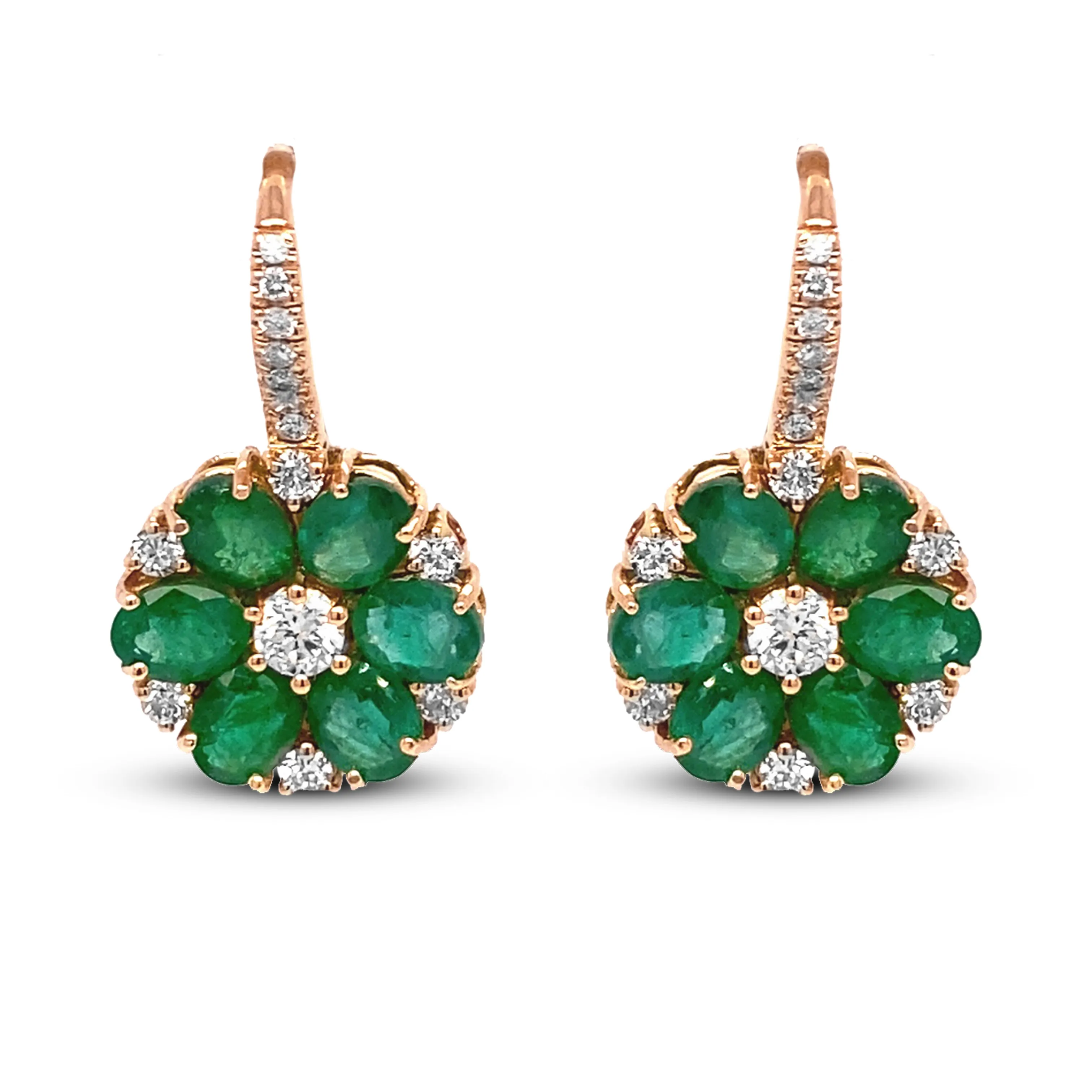 Emerald Flowers Earrings