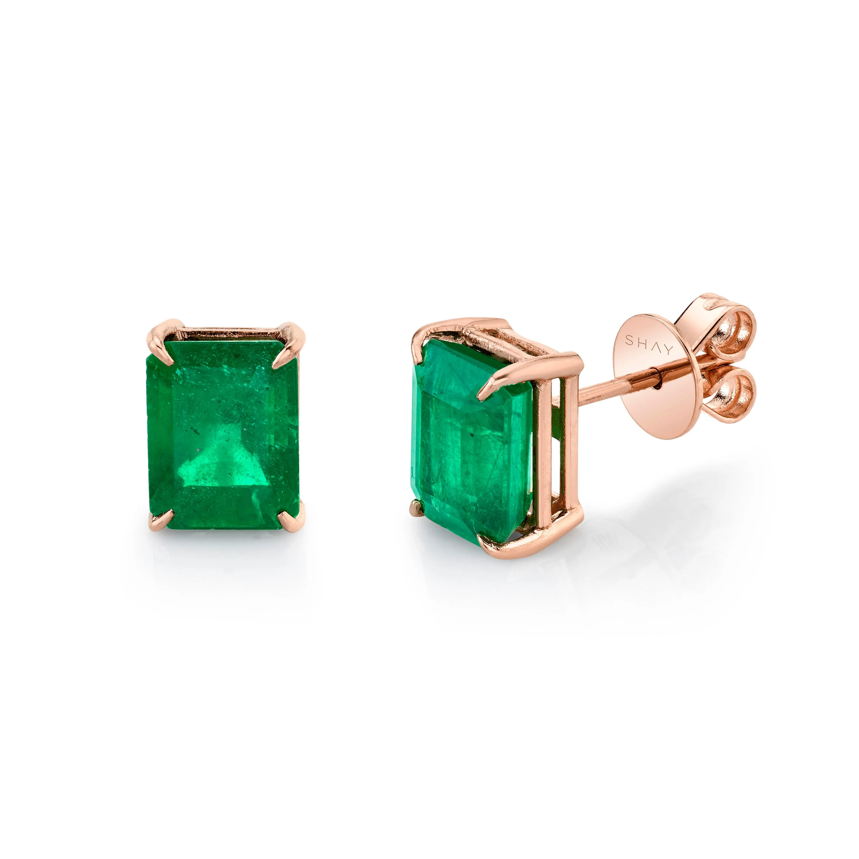 EMERALD STUDS, 5-6cts