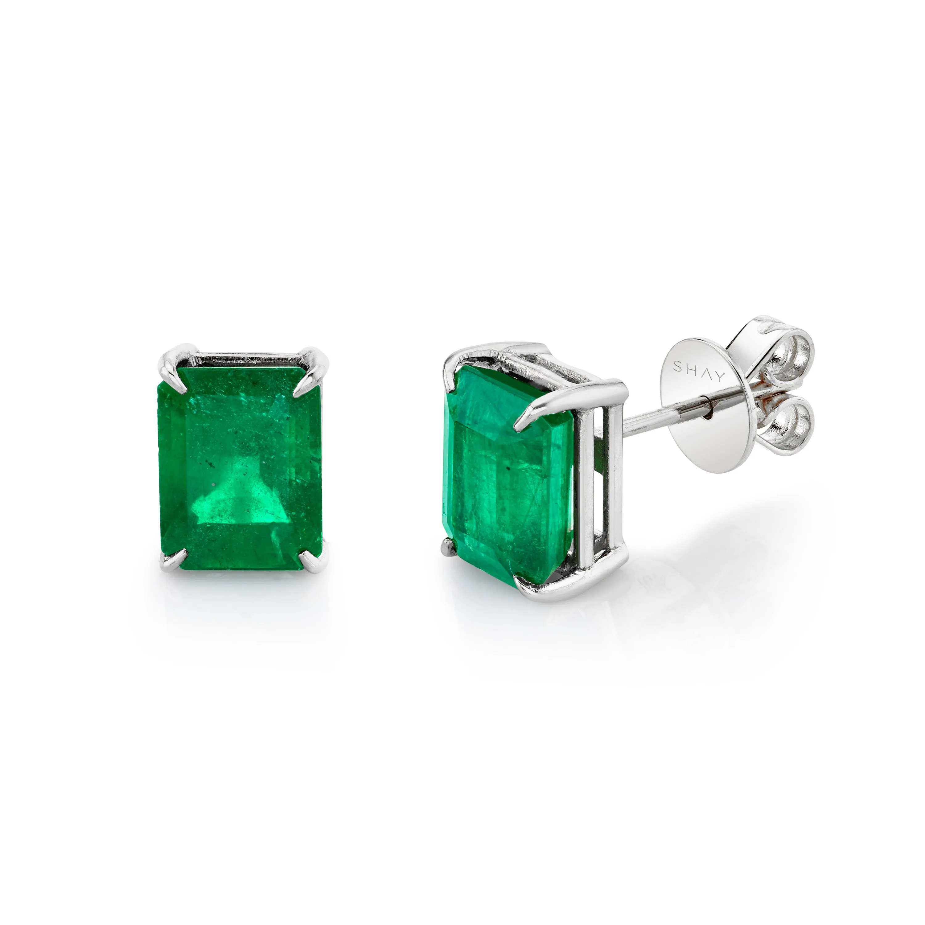 EMERALD STUDS, 5-6cts