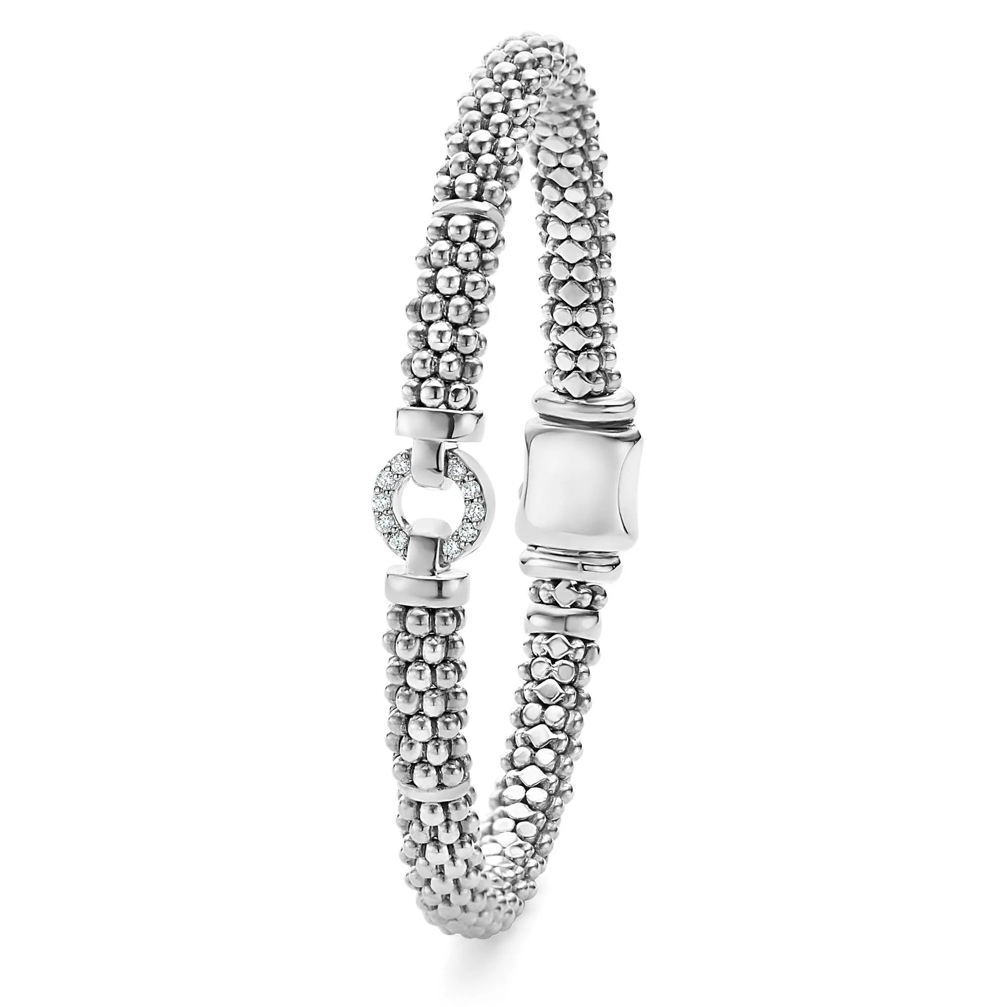 Enso Diamond Circle Caviar Bracelet | 6mm