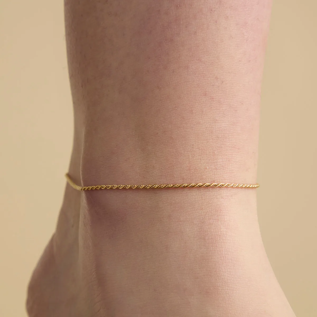 Essential Rope Chain Anklet in Gold