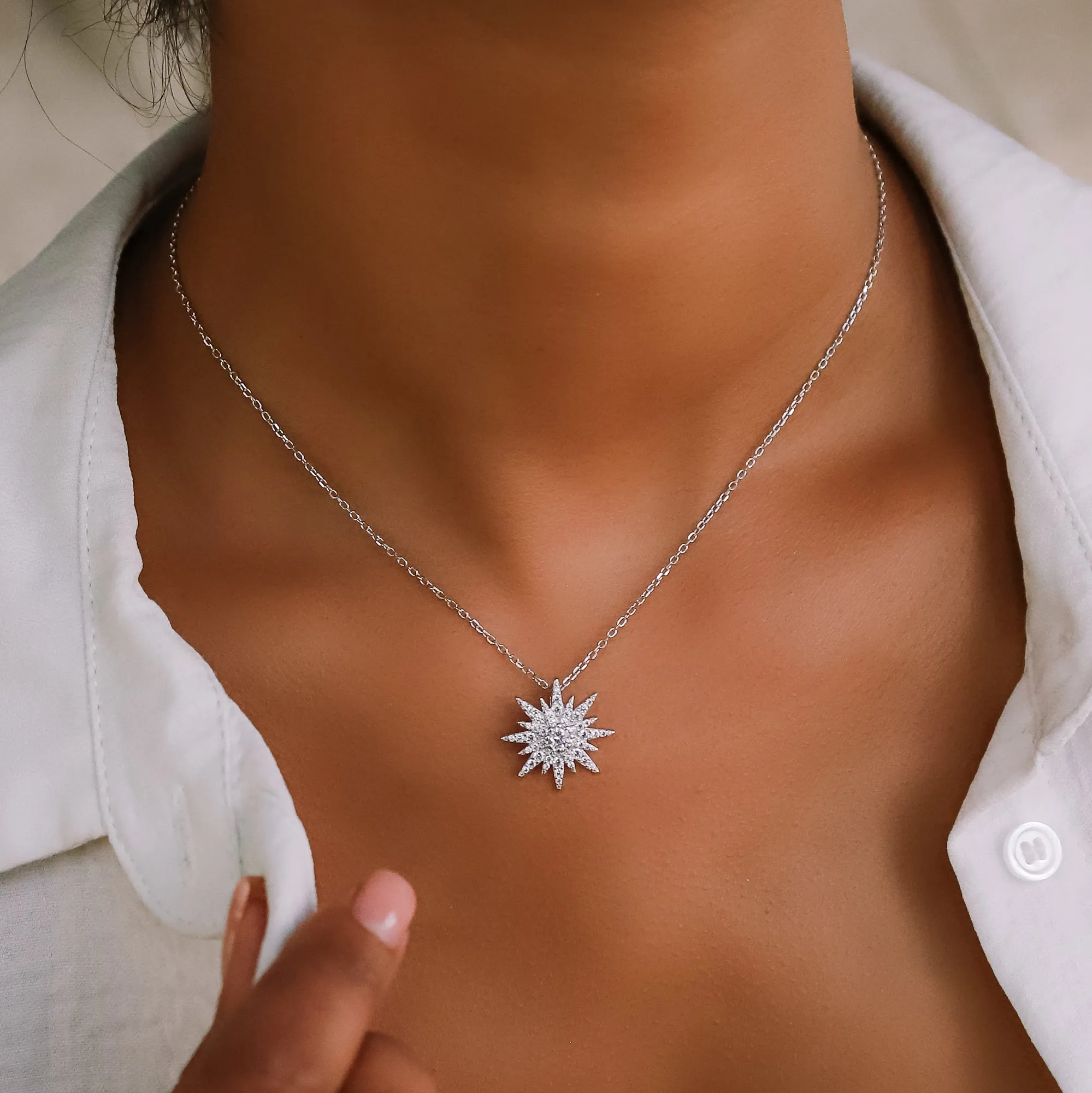 Estella Starburst Necklace | 925 Sterling Silver