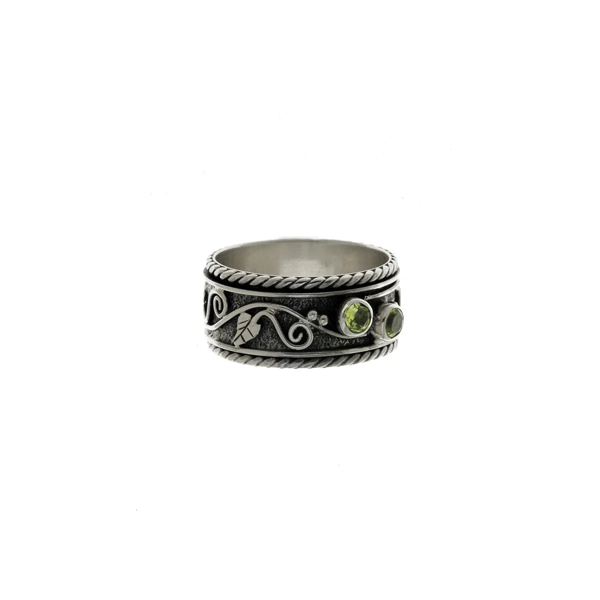 Ethos Sterling Silver And Peridot Spinner Ring