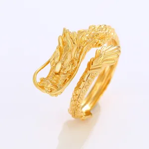 European and American cross-border best-selling retro personality domineering dragon ring men's fashion live ring