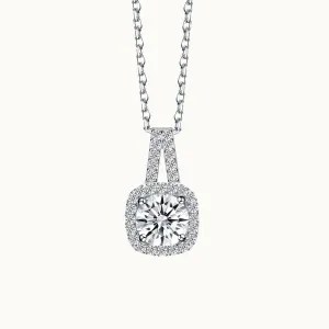 Exquisite Square Moissanite Pendant Necklace