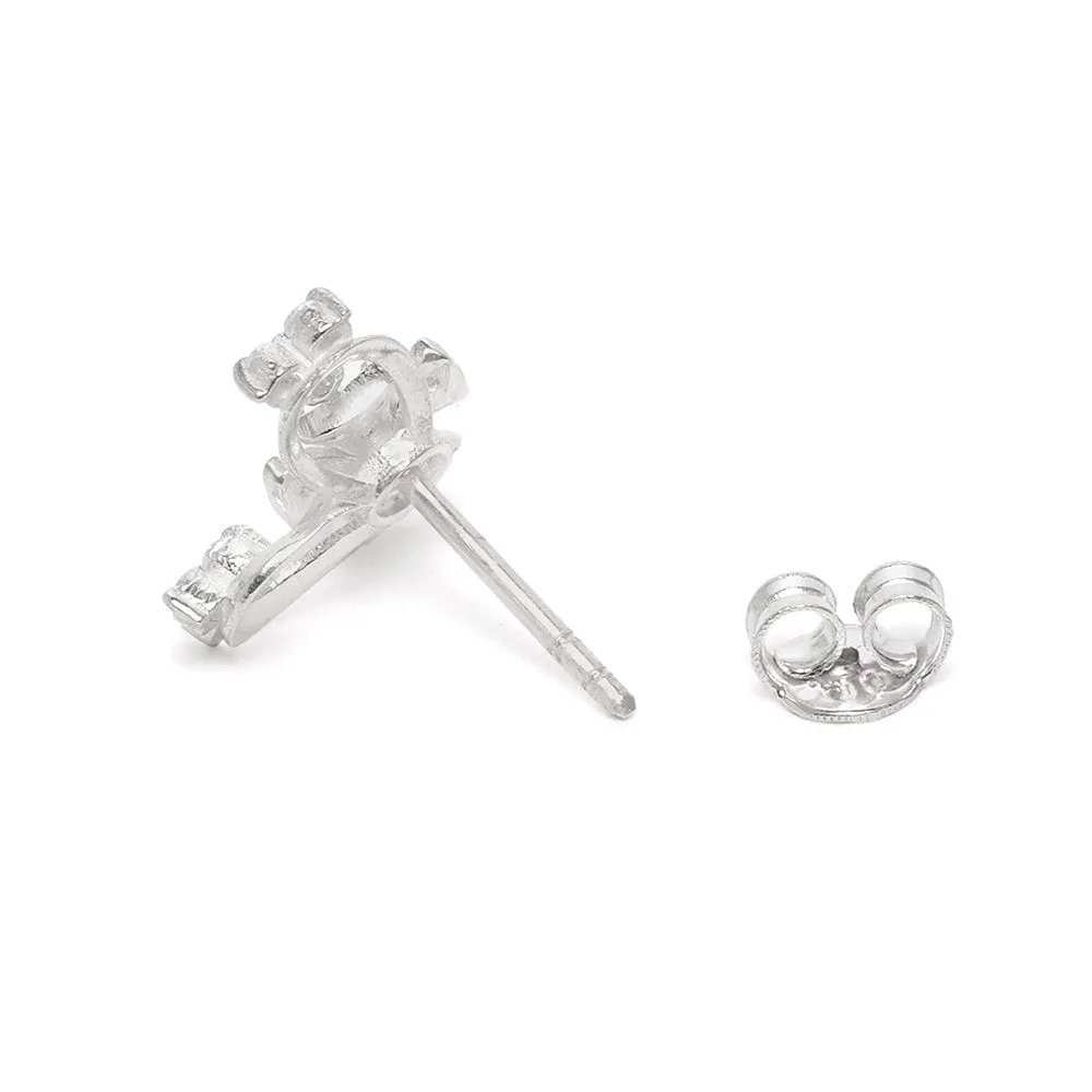 Floral Radiance Silver Studs