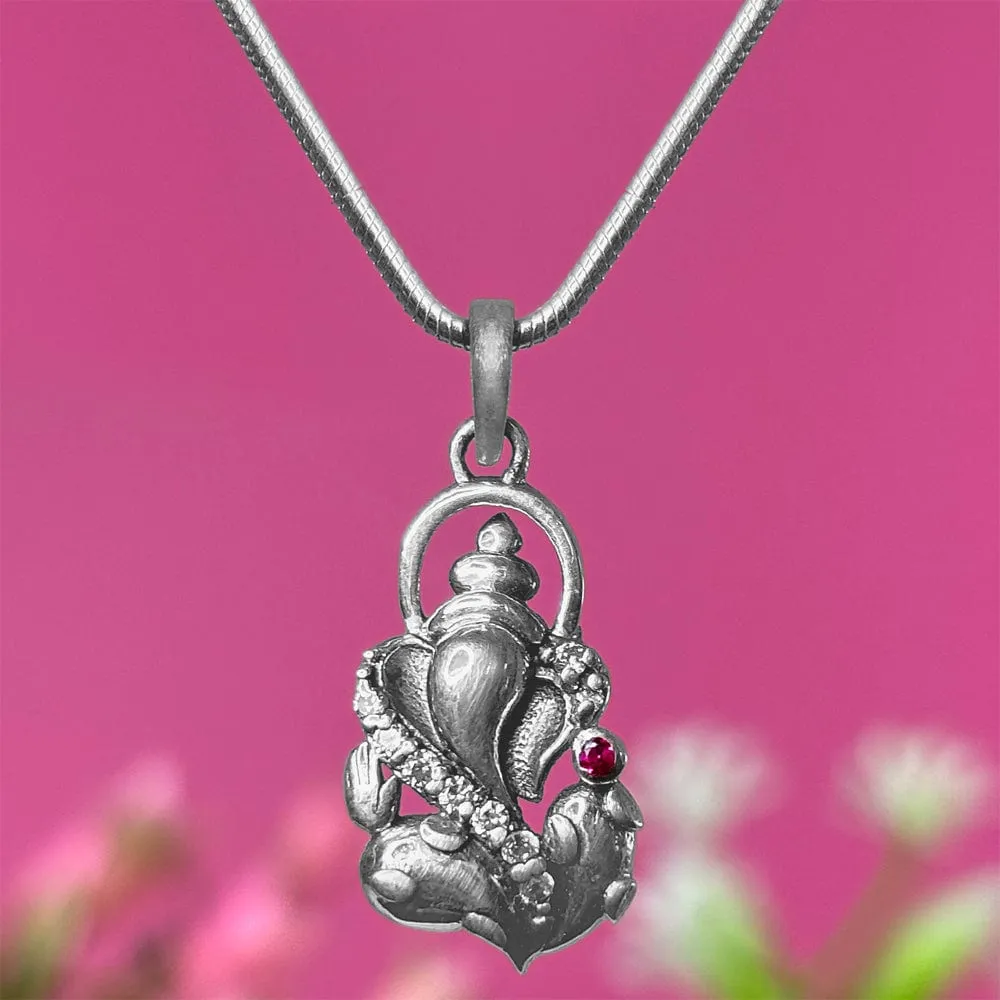 Ganesh Idol Sterling Silver Pendant