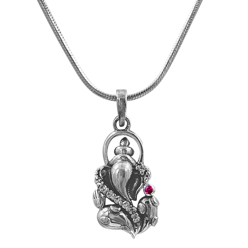 Ganesh Idol Sterling Silver Pendant