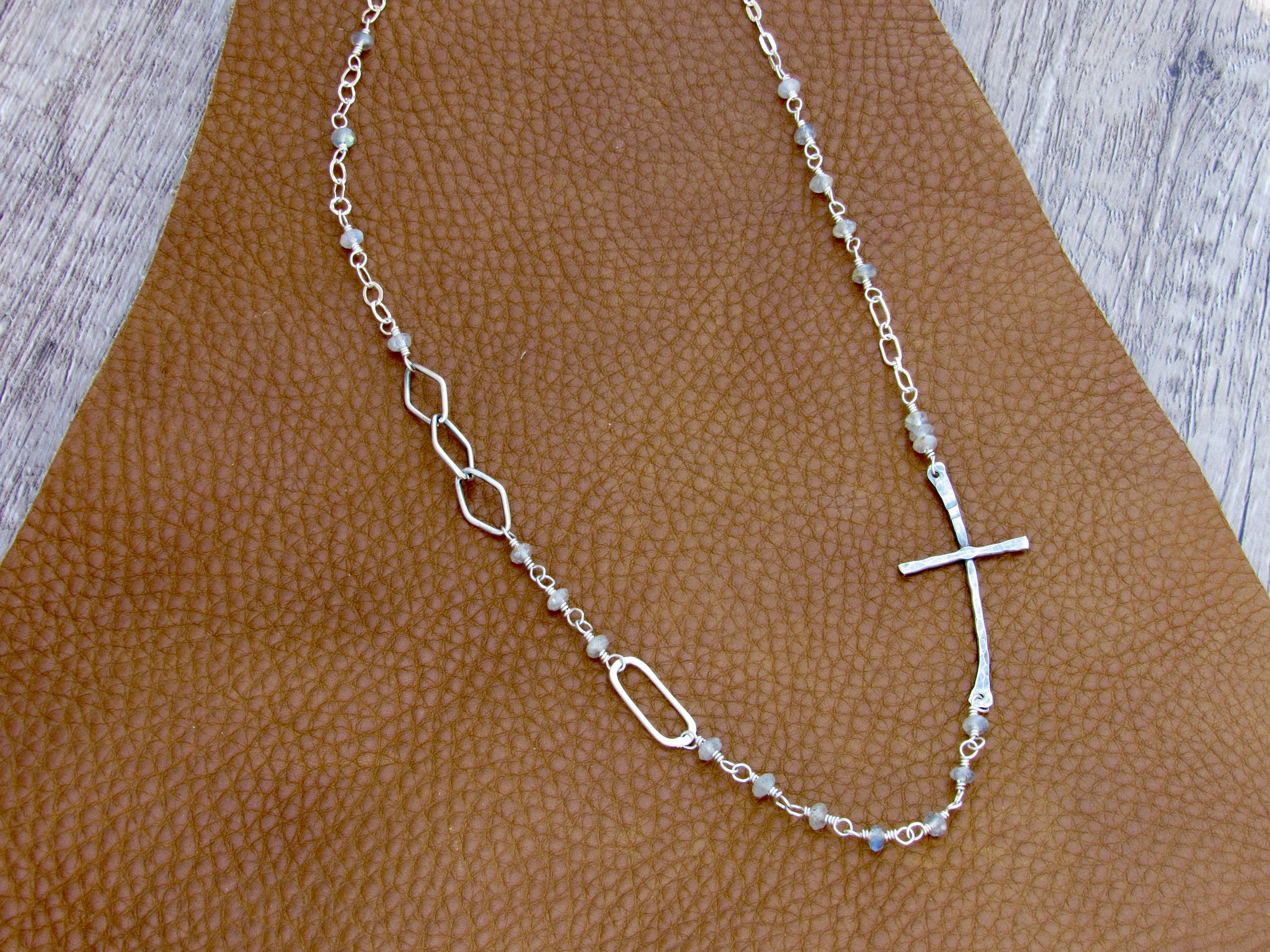 Gemstone Cross Links Necklace