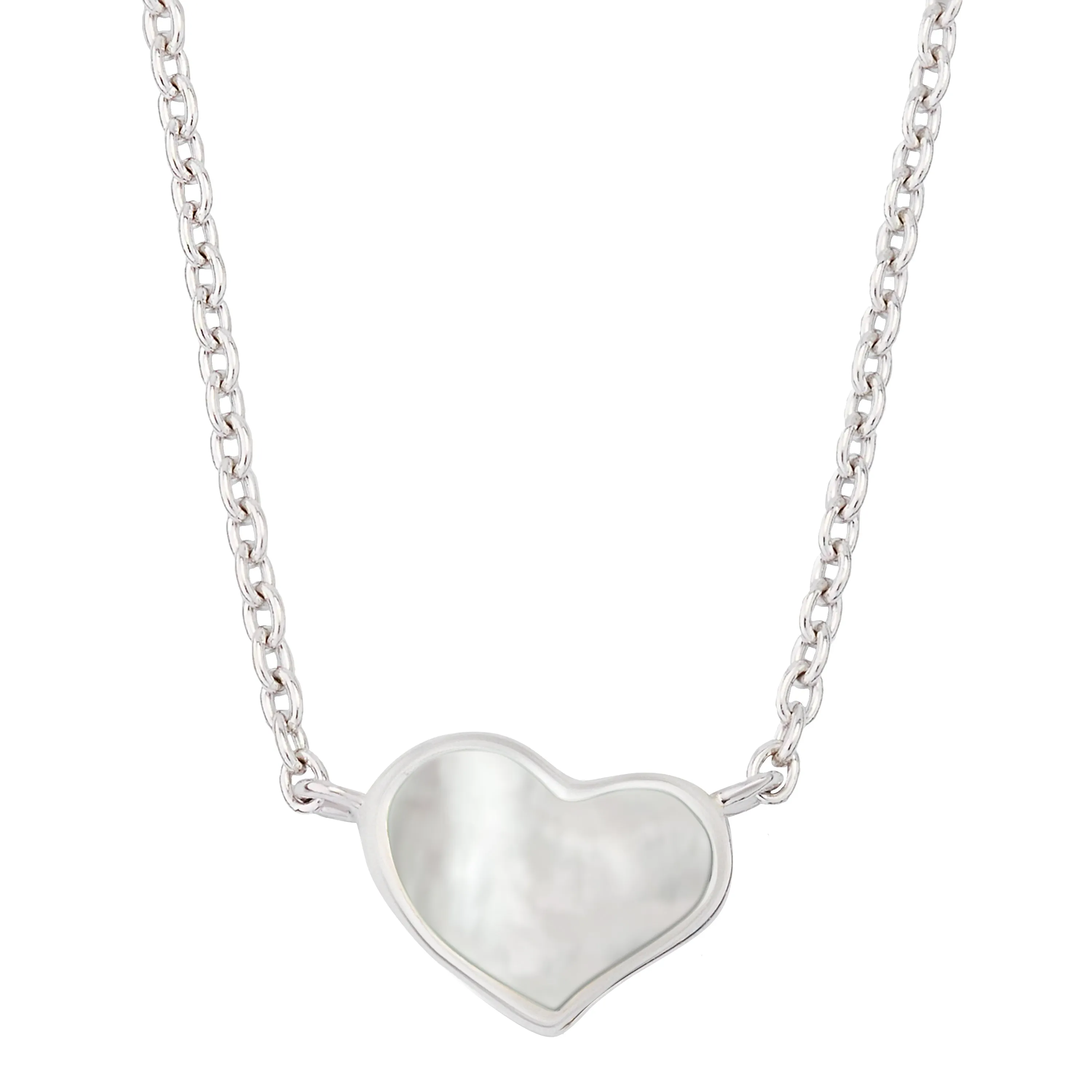 Gemstone Heart Pendant Sterling Silver Necklace