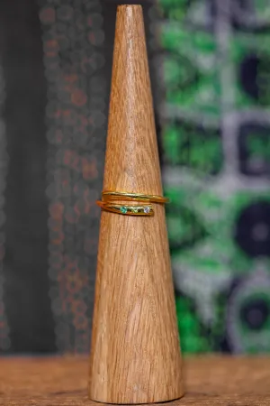 Gold Green Wrap Ring