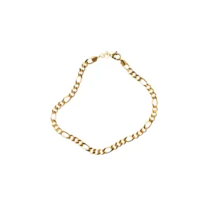 gold plated figaro chain anklet