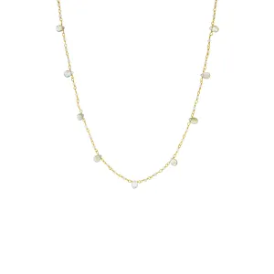 gold plated natural stone beaded necklace