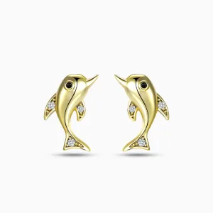 Golden Dolphin Earrings