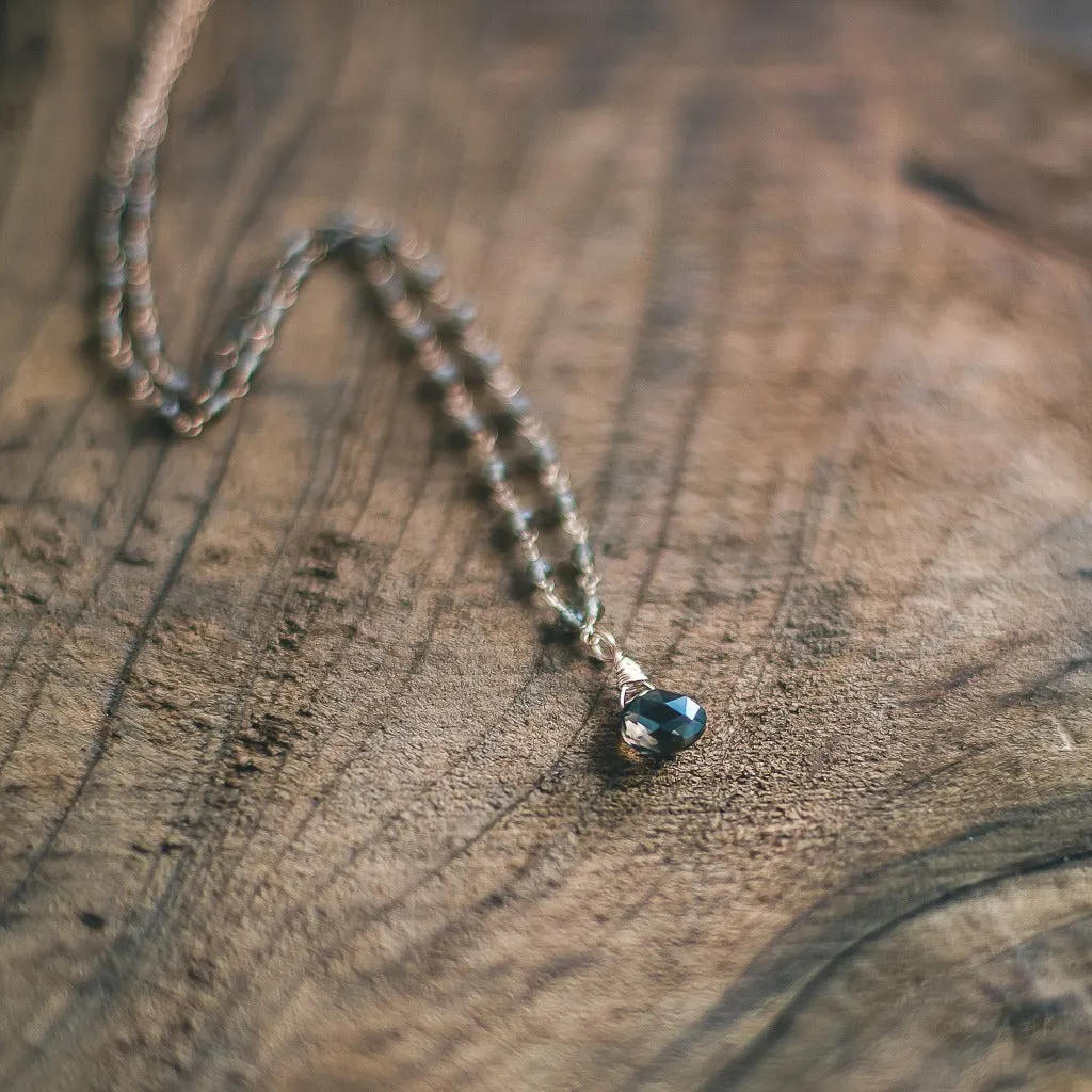 Golden Goddess: Rose Gold, Smoky Quartz Rosary Style Chain Necklace