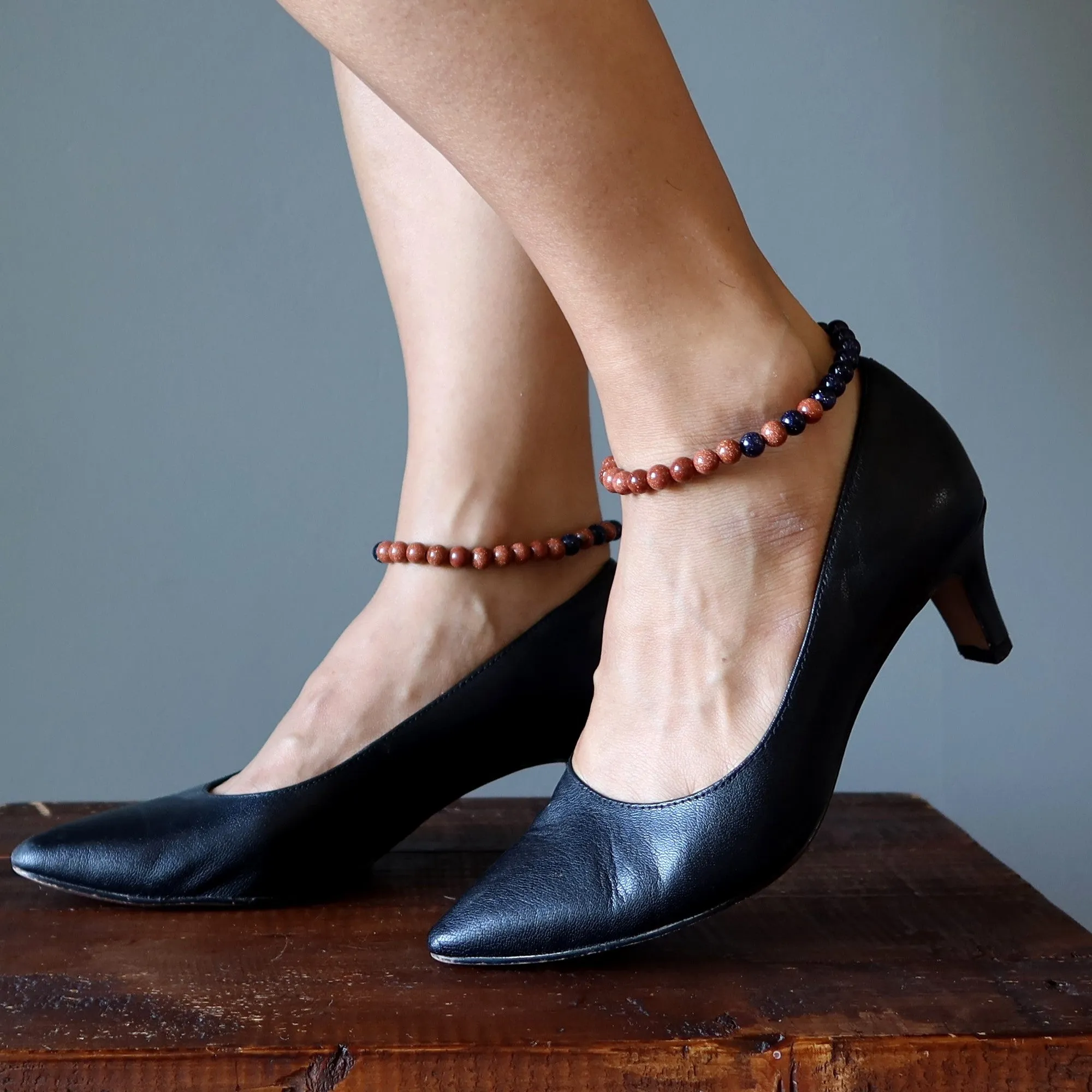 Goldstone Anklet Glittery Grounded Gorgeous