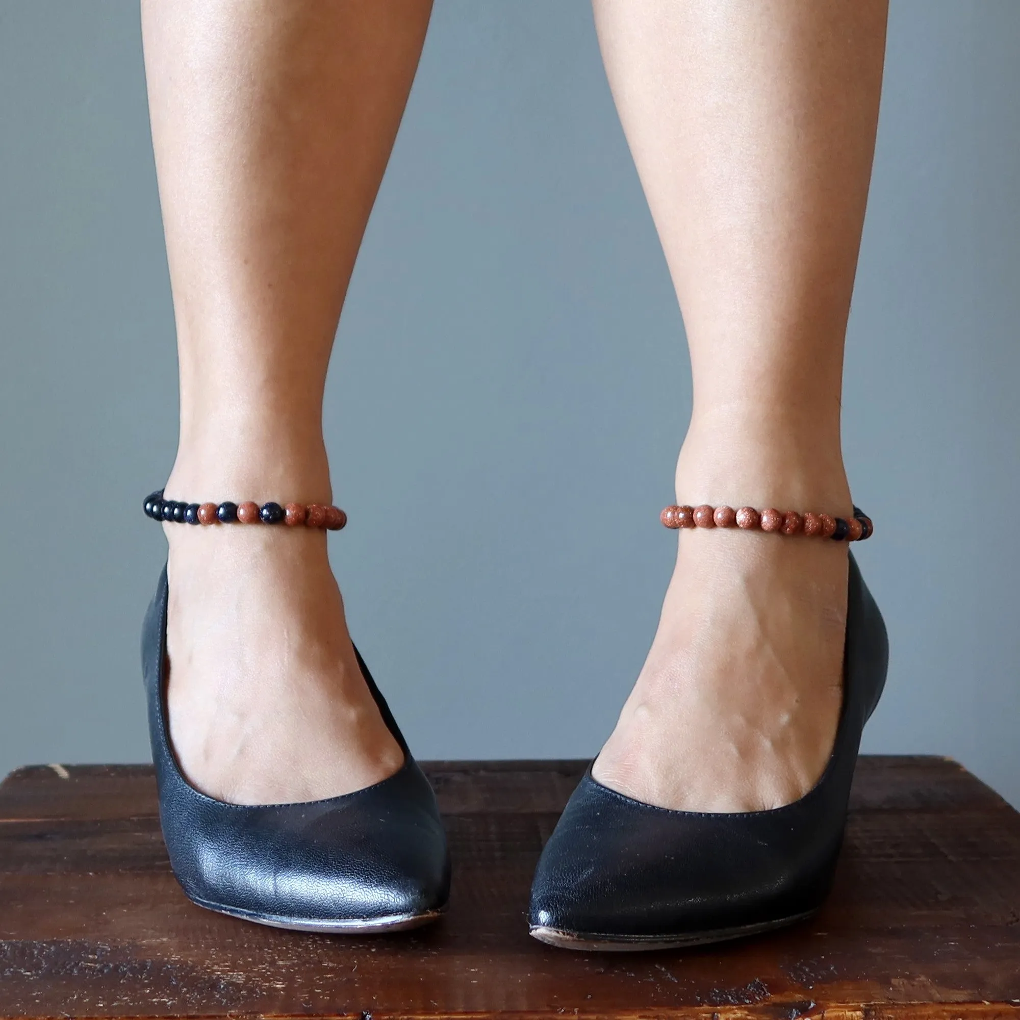 Goldstone Anklet Glittery Grounded Gorgeous