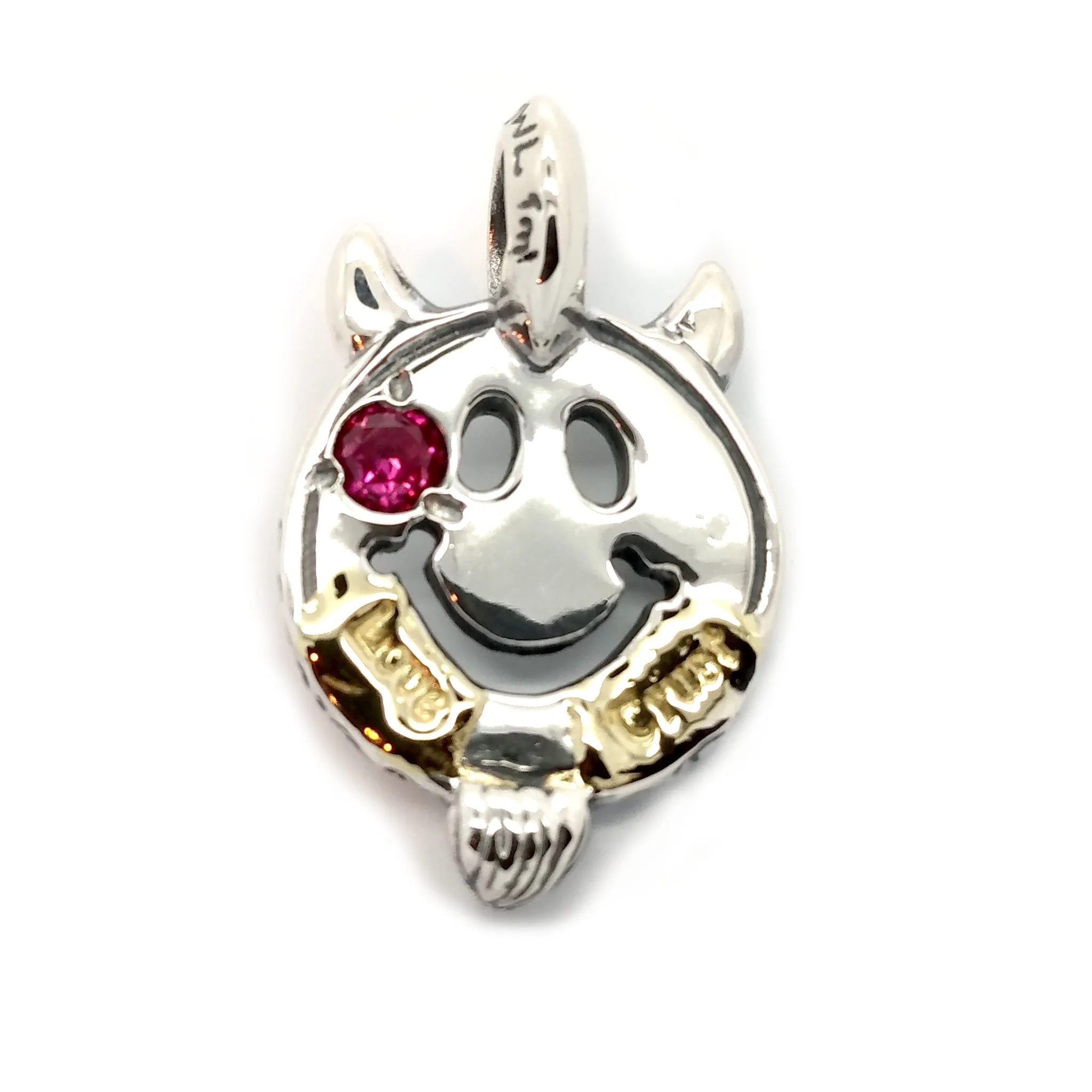 Happy Face with Horns and Beard Charm Custom