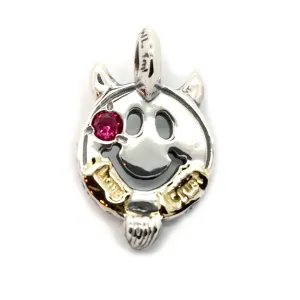 Happy Face with Horns and Beard Charm Custom