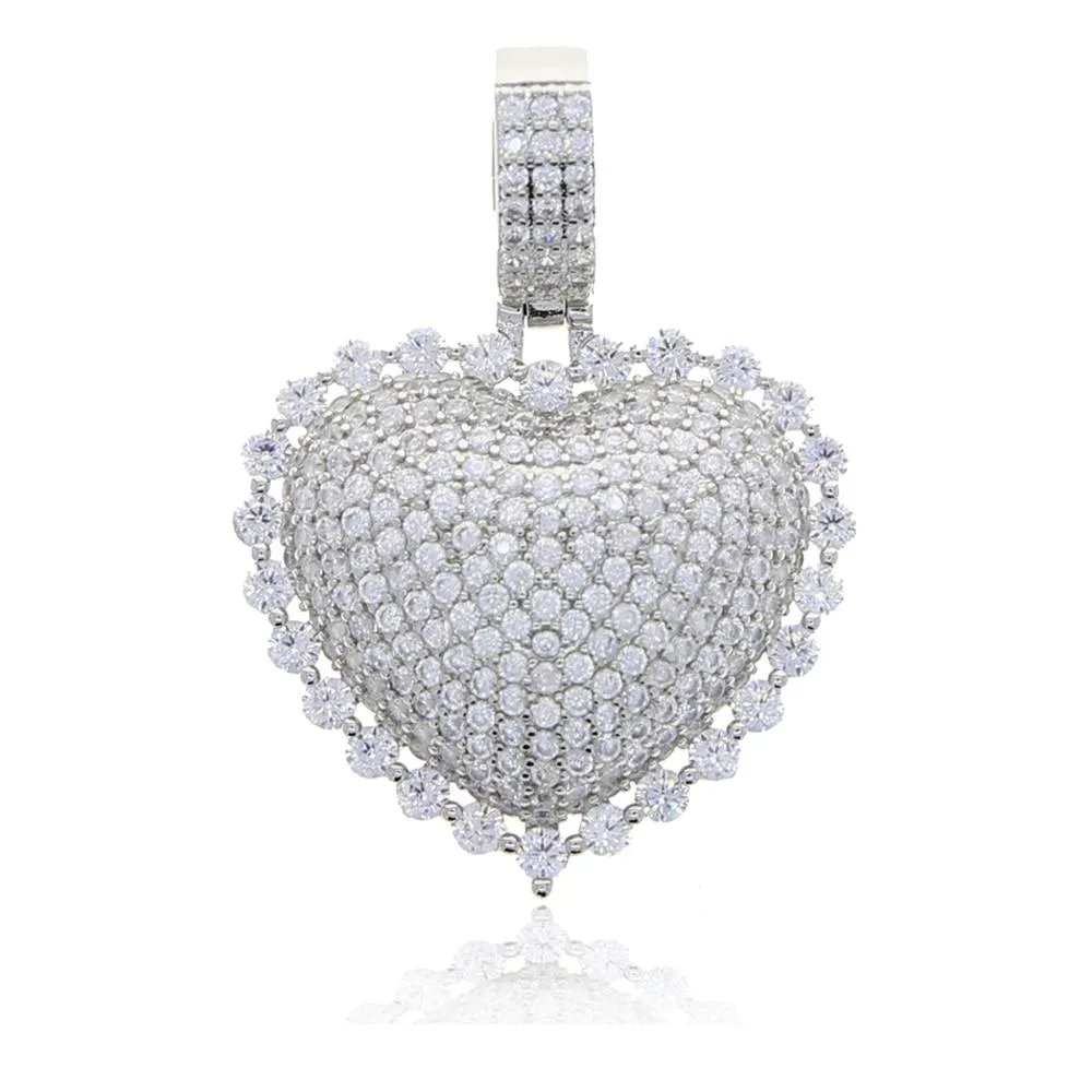 Heart Pendant Choker Cubic Zirconia CZ Stone Heart Charm Necklace