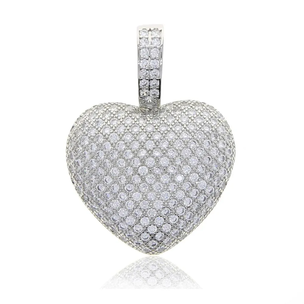 Heart Pendant Choker Cubic Zirconia CZ Stone Heart Charm Necklace