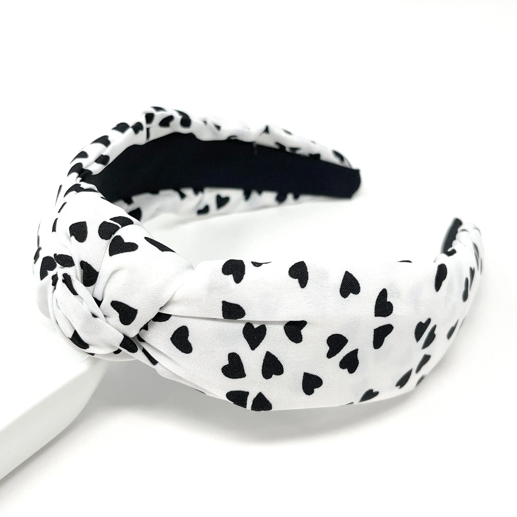 Hearts White Knot Headband